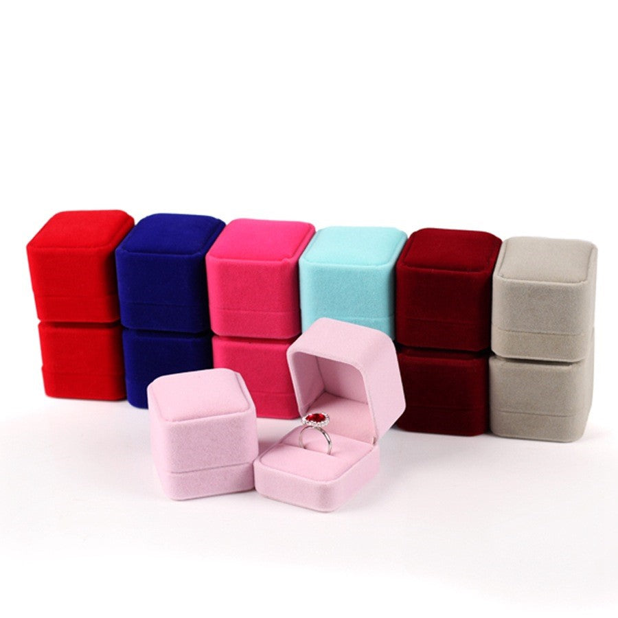 Flannel velvet jewellery ring box