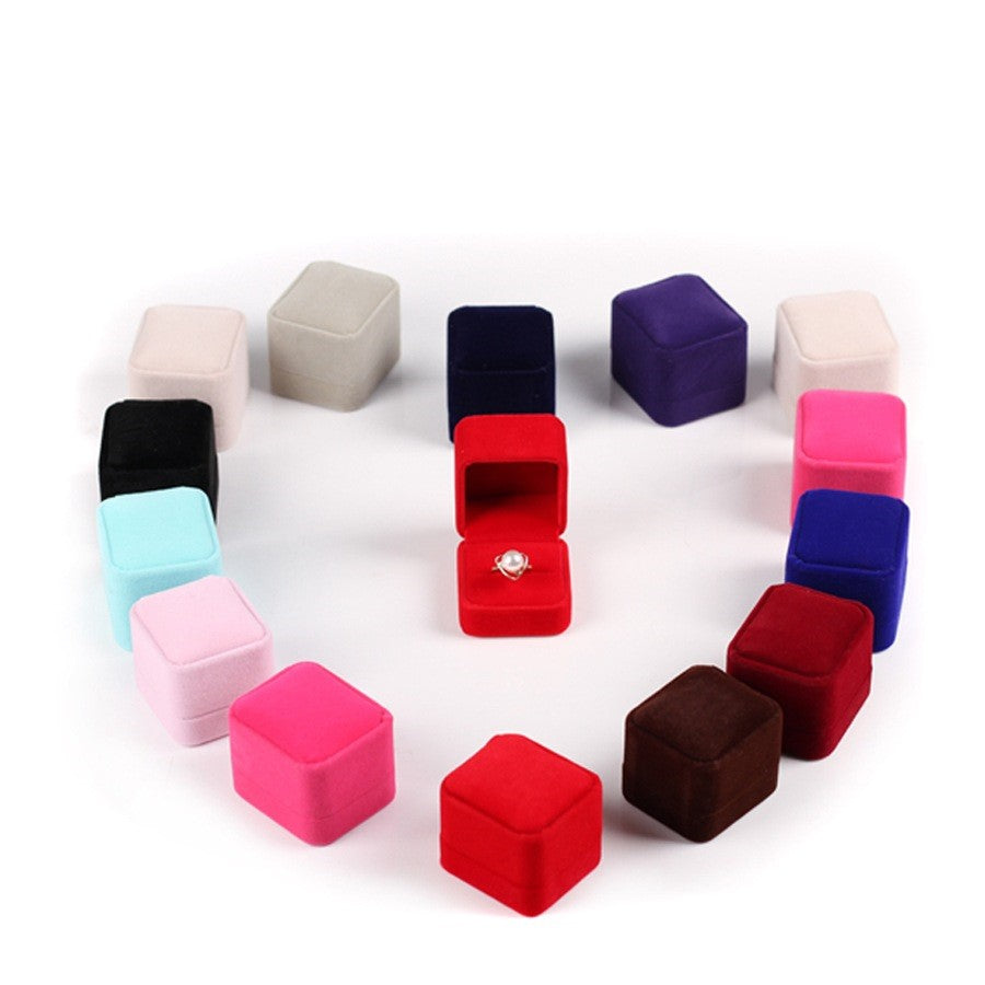 Flannel velvet jewellery ring box