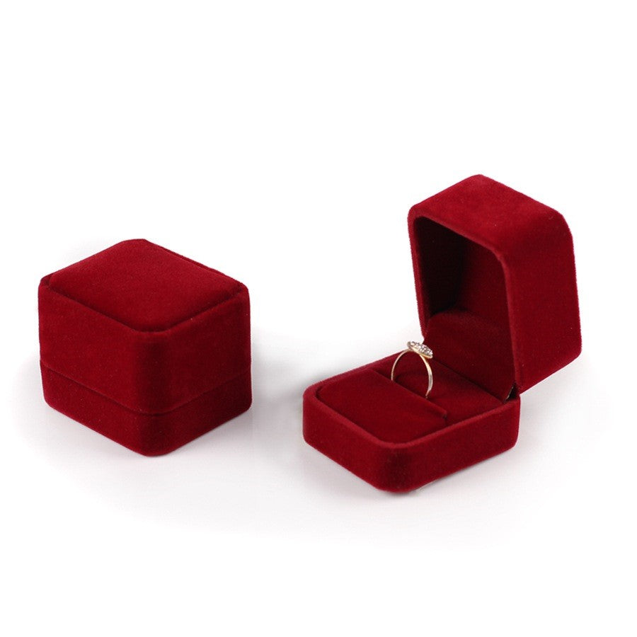 Flannel velvet jewellery ring box