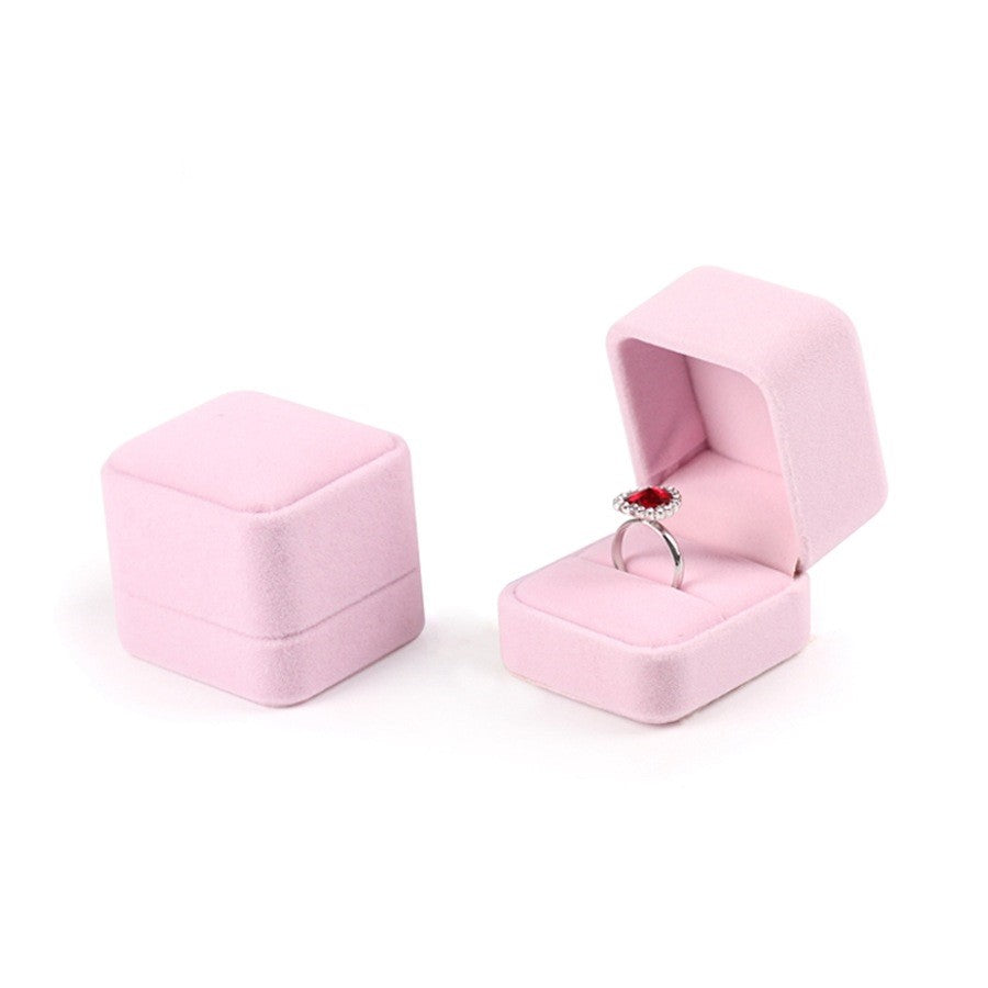 Flannel velvet jewellery ring box