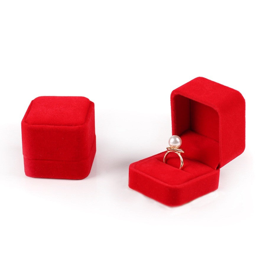 Flannel velvet jewellery ring box