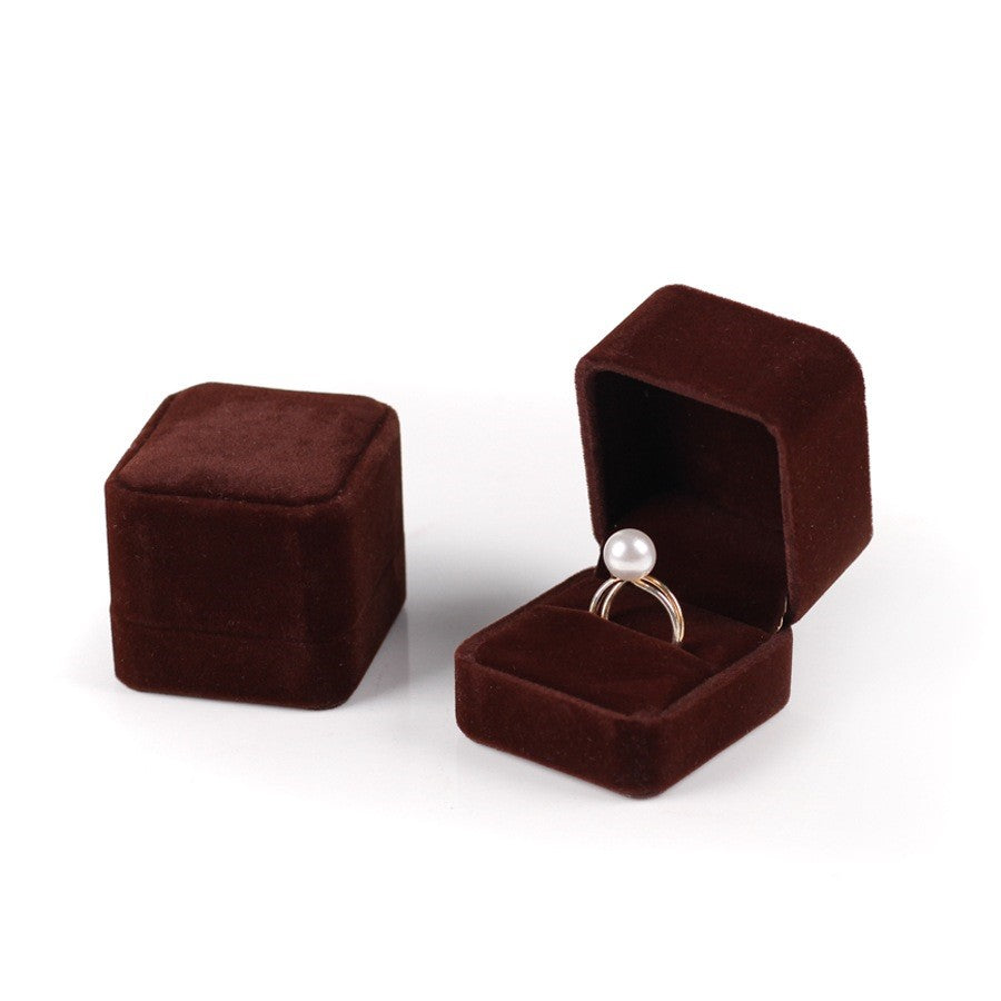 Flannel velvet jewellery ring box