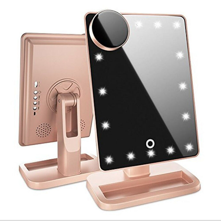 Touch Screen Makeup Mirror With 20 LED Light (with Bluetooth)