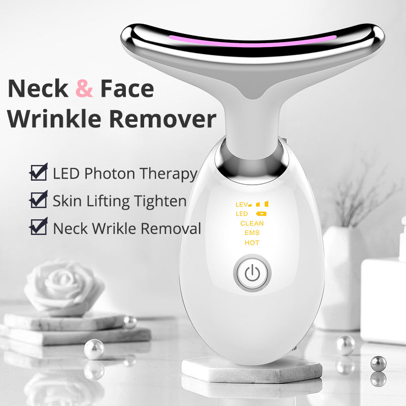 LED/EMS Thermal Neck Lifting And Tighten Massager Electric Microcurrent Wrinkle Remover