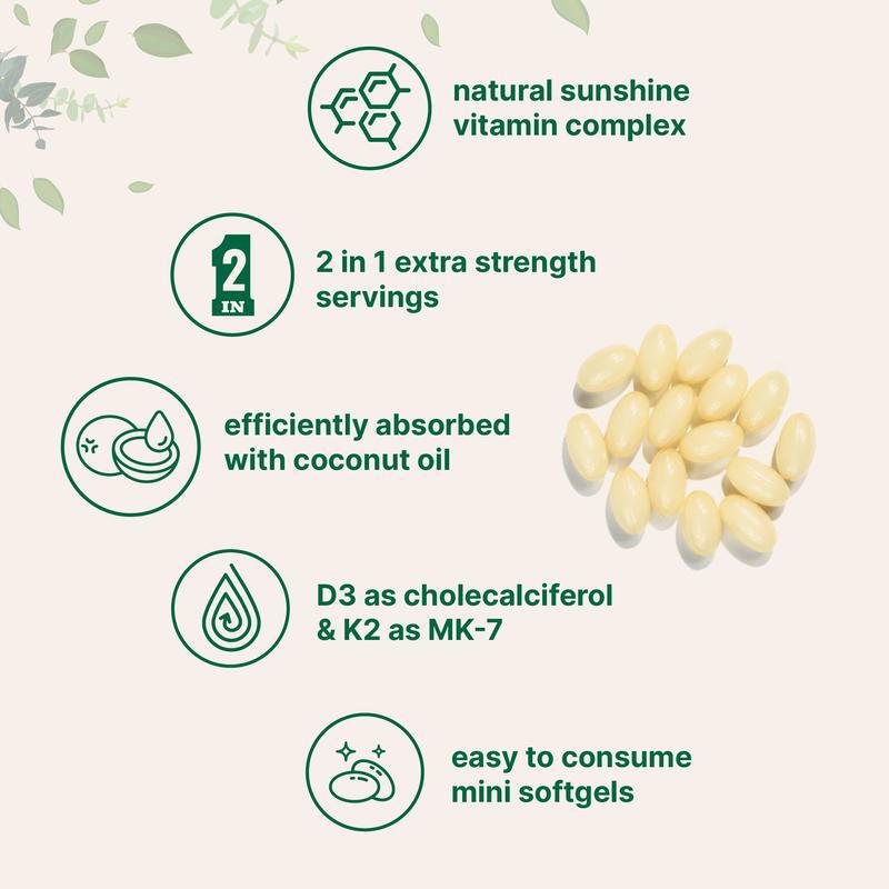 Vitamin Soft Capsules D3+K2 Vitamin 180 Tablets
