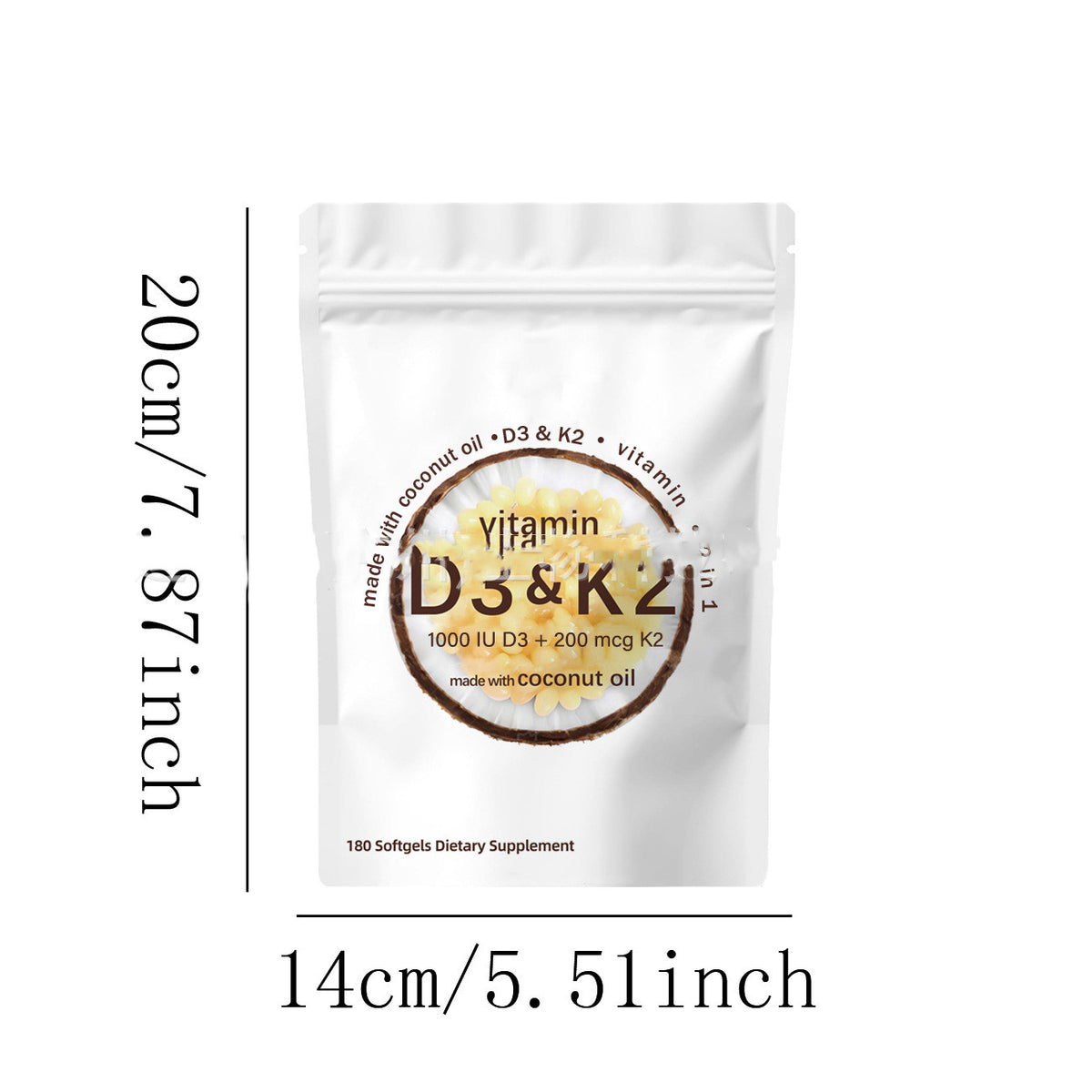 Vitamin Soft Capsules D3+K2 Vitamin 180 Tablets