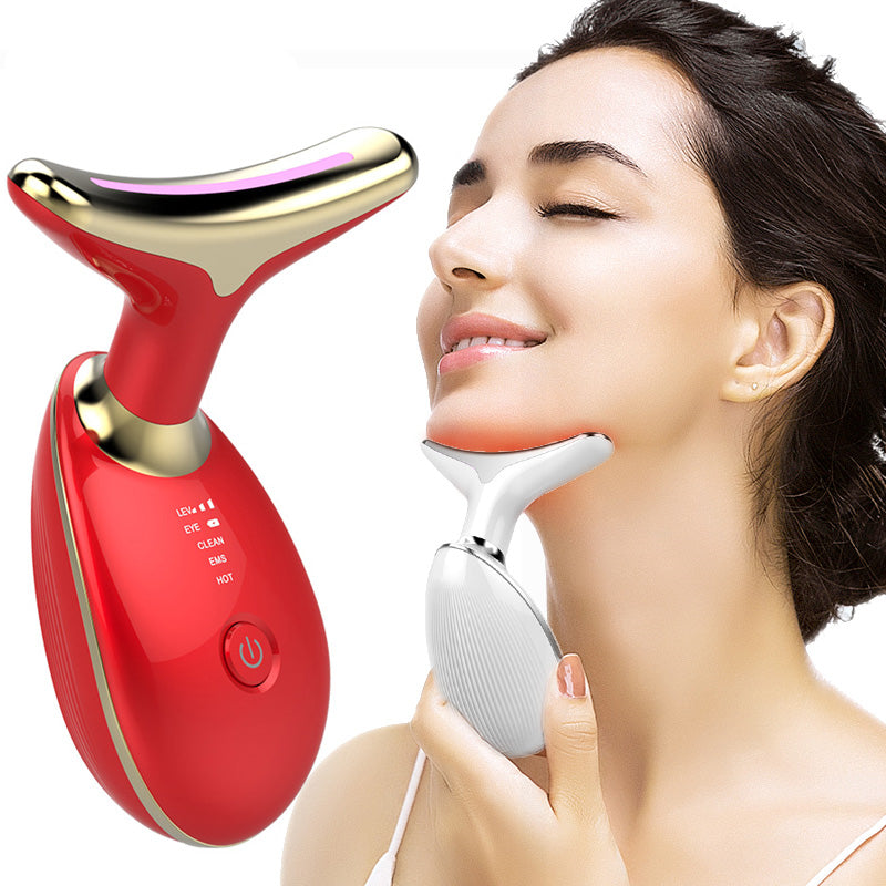 LED/EMS Thermal Neck Lifting And Tighten Massager Electric Microcurrent Wrinkle Remover